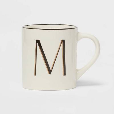 Threshold Stoneware Monogram m Mug Ivory