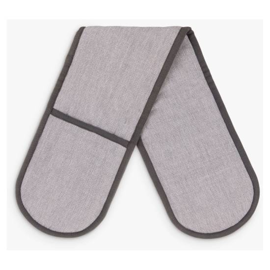 John Lewis House By Cotton Double Oven Glove Steel