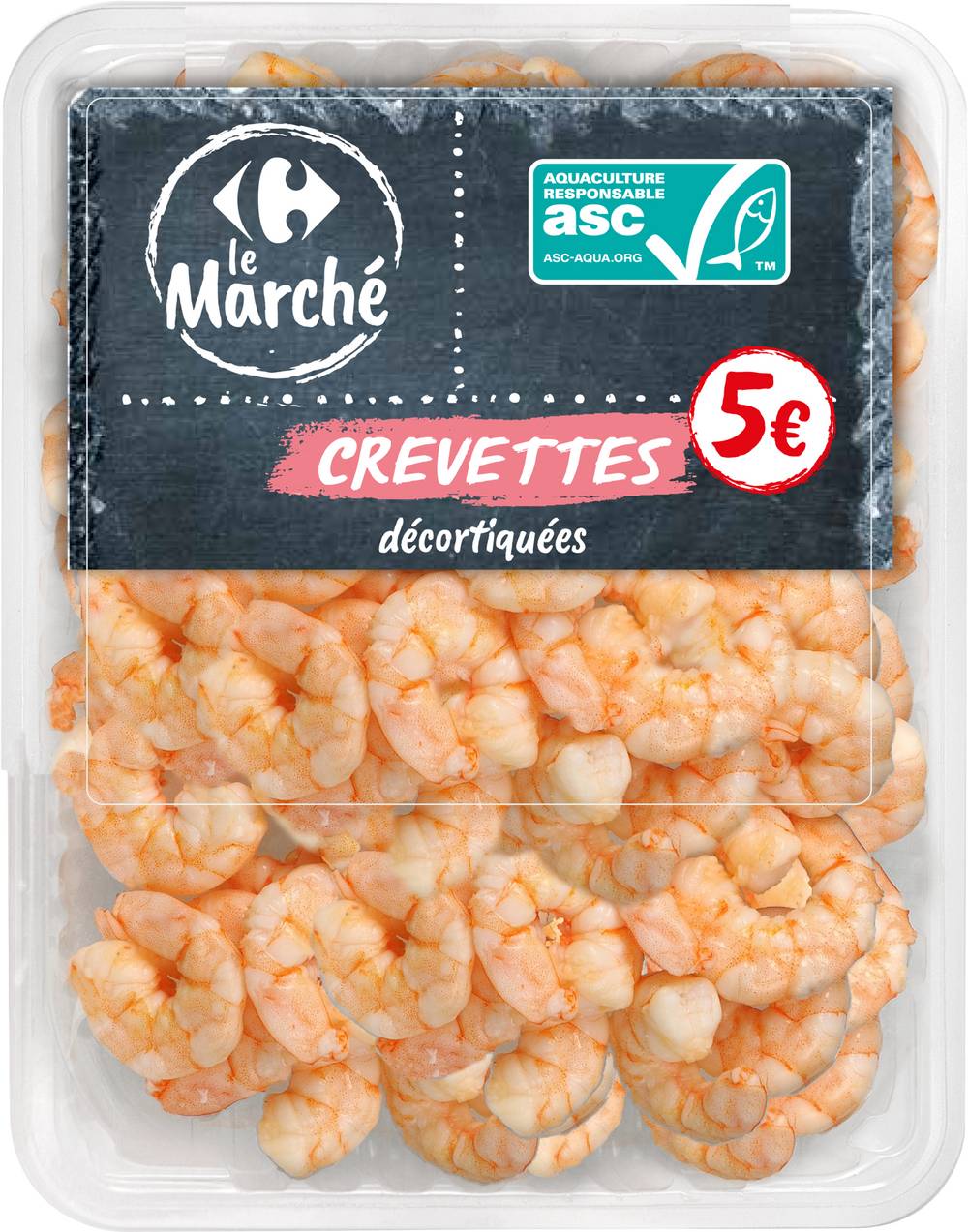 Carrefour - Le marche queues de crevettes natures décortiquées