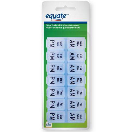 Equate Twice Daily Pill & Vitamin Planner (1 unit)