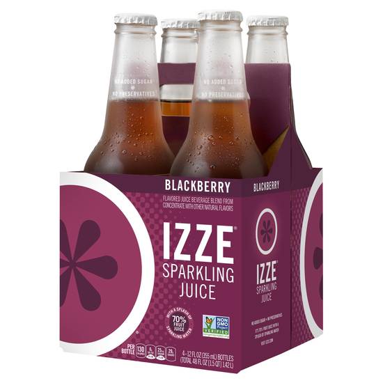 Izze Blackberry Sparkling Juice (4 ct, 12 fl oz)