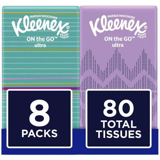 Kleenex 3-Ply Go Pack Tissues (10 ct x 8 ct)