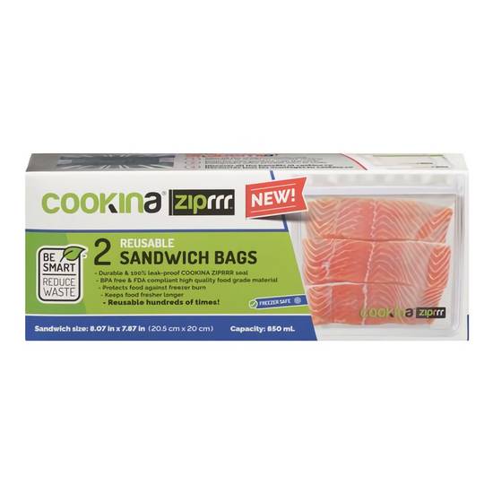  COOKINA 6-Pack – 2 Large and 4 Sandwich Reusable