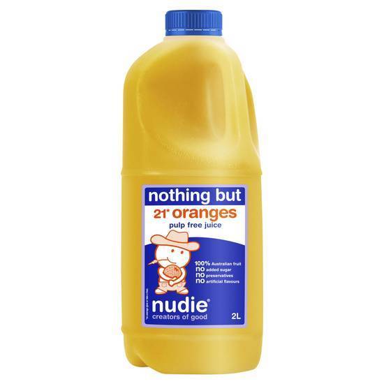 Nudie Nothing But Oranges Pulp Free Juice 2L
