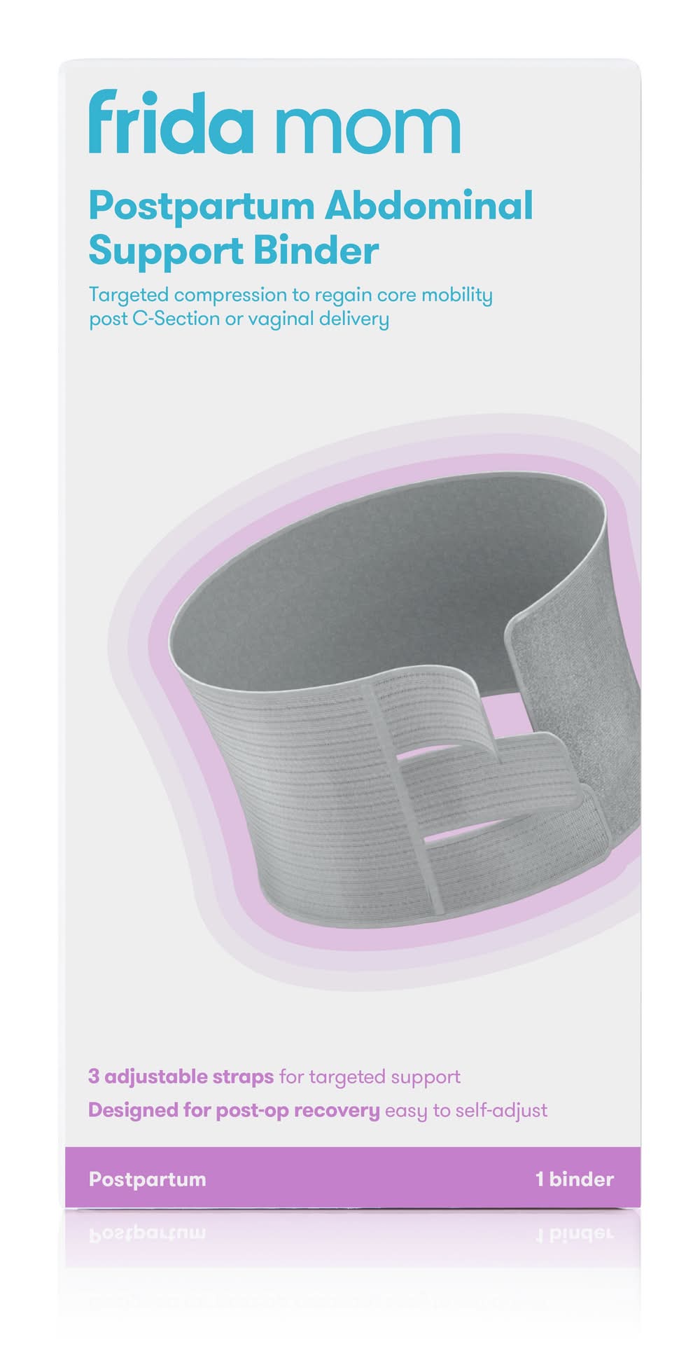 Frida Mom Postpartum Abdominal Support Binder, One Size, Grey