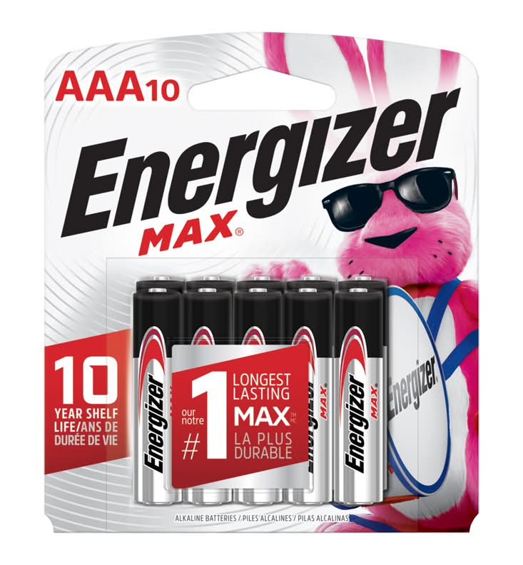 Energizer max aaa piles (10 unités) - energizer max aaa alkaline batteries (10 ct)