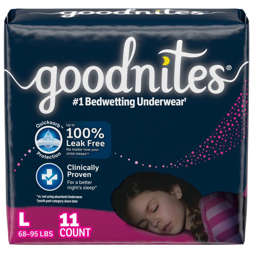 Goodnites Bedtime Bedwetting Underwear, L/Xl, 11 Ct