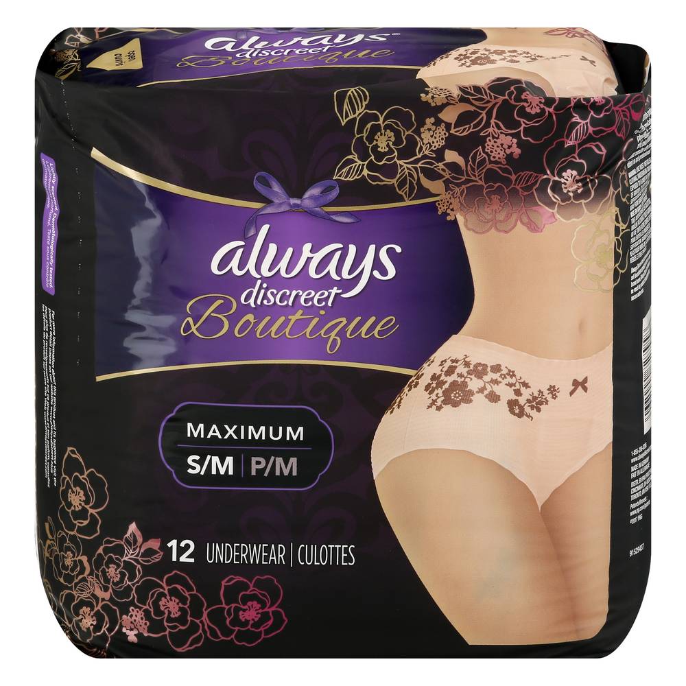 Always Discreet Boutique Underwear (19.1 oz, 12 ct)