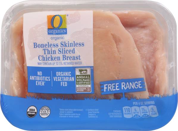 O Organics Chicken Breast Thin Sliced Boneless Skinless