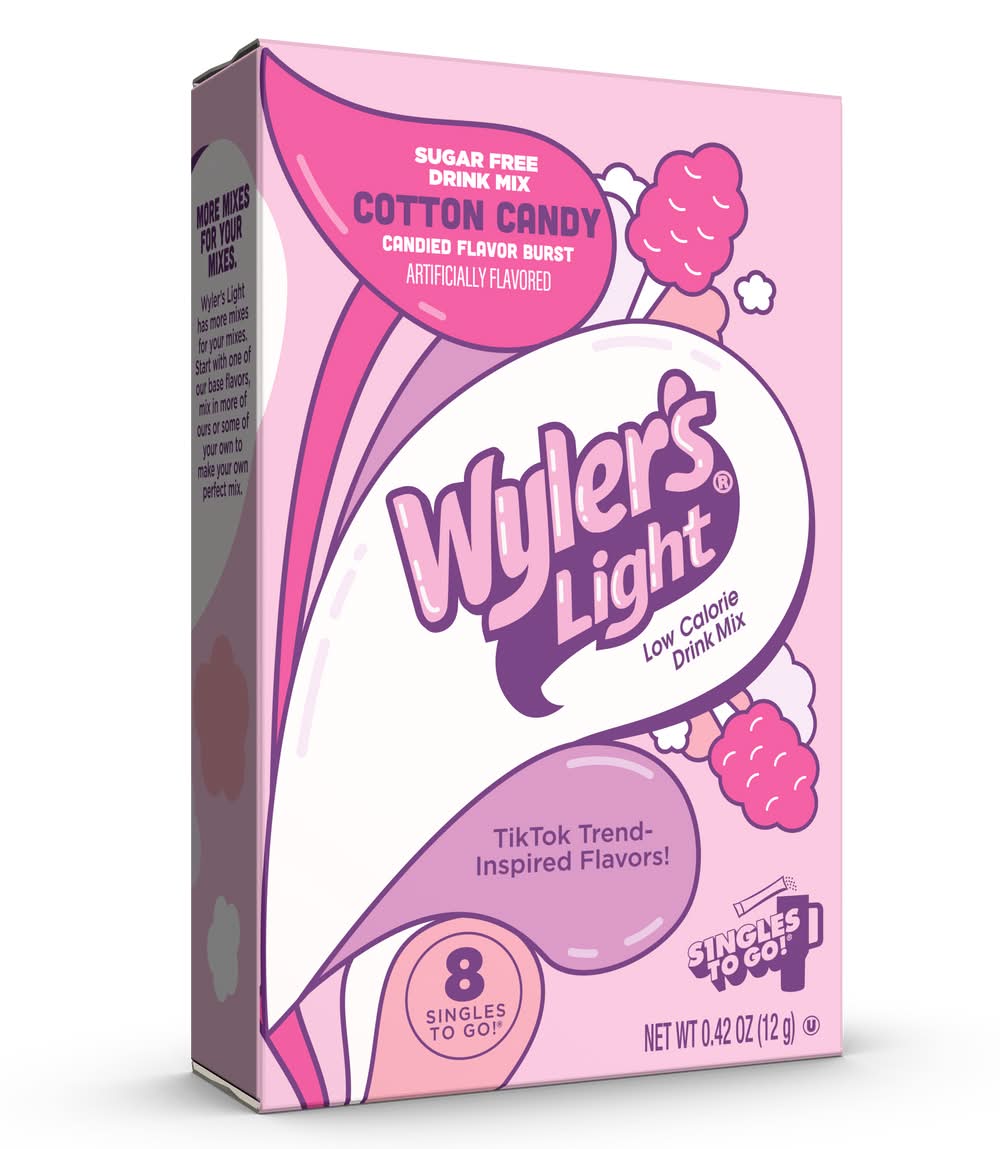 Wyler's Light Sugar Free Low Calorie Drink Mix, Cotton Candy (0.42 oz, 8 ct)