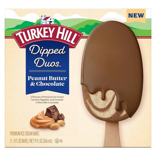Turkey Hill Dipped Duos Peanut Butter and Chocolate Ice Cream Bars (3 ct)