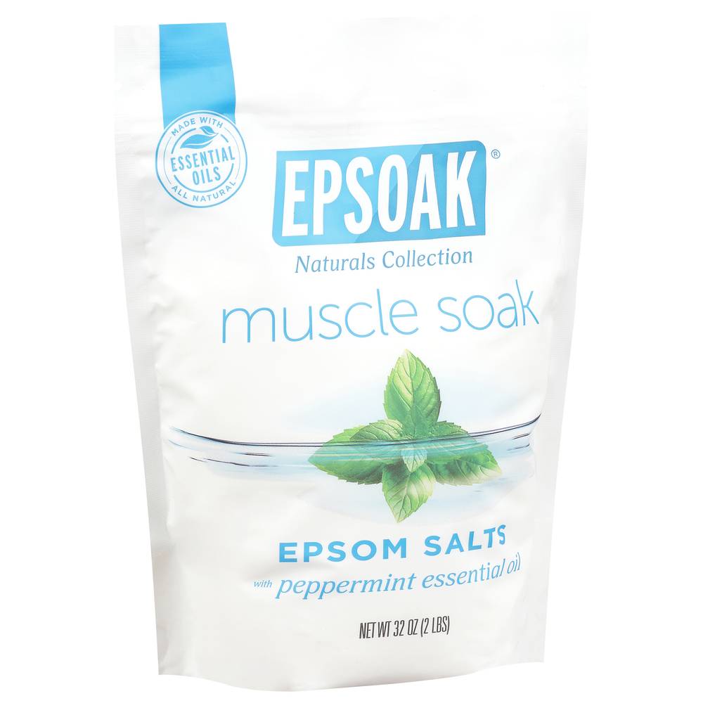 Epsoak Muscle Soak Epsom Salts With Peppermint Essential Oil (2 lbs)