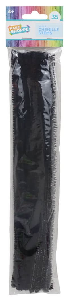 Make Shoppe Chenille Stems - Black 35 Ct