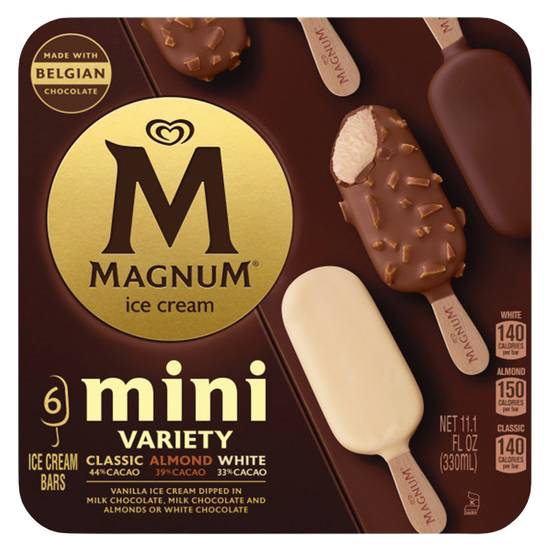 Magnum Mini Variety Classic, Almond, White Ice Cream Bars 6ct 11.1oz
