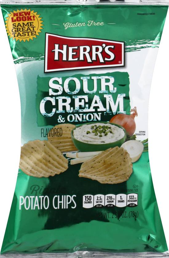 Herr's Sour Cream & Onion Flavored Potato Chips (2.7 oz)
