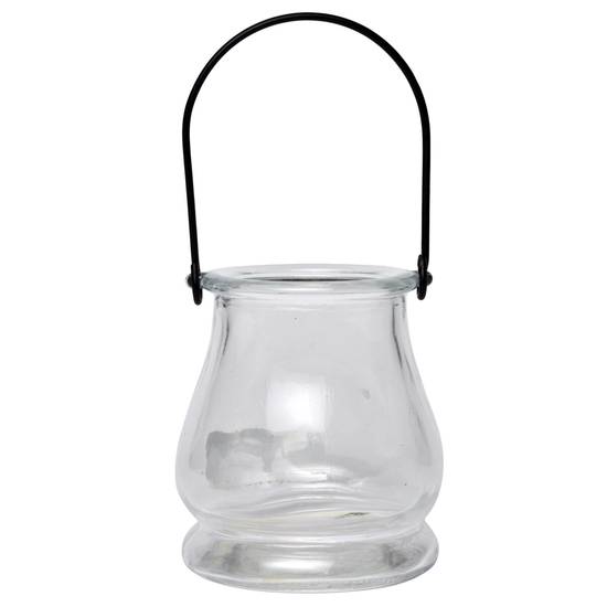 # Lanterne en verre avec poigneé en métal (8 x 10 cm)