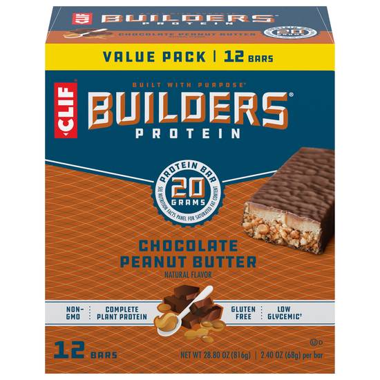 Clif Builder's Protein Chocolate Peanut Butter Bars Value pack (12 ct)
