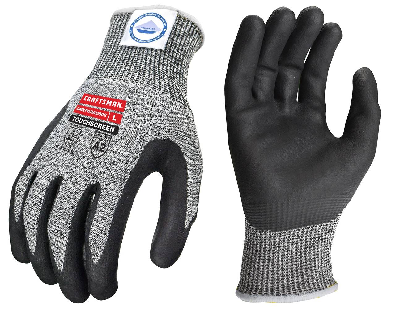 CRAFTSMAN Small/Medium Black Nitrile Dipped Hmpe Gloves, (1-Pair) | CMXPGRAD802S/M