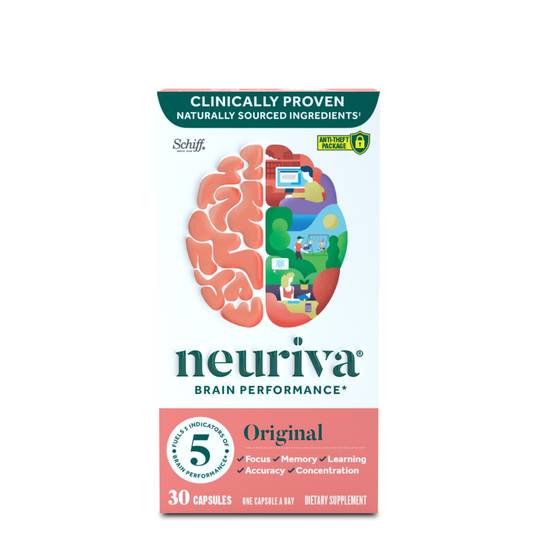 Neuriva Original Brain Support Supplement Supports Focus, Memory, Learning, Accuracy & Concentration, 30 CT