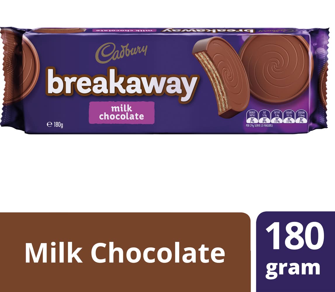 Cadbury Breakaway Milk Chocolate Biscuit (180g)