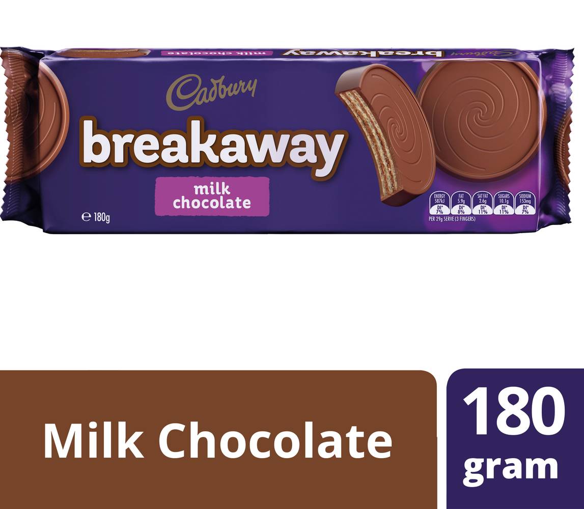 Cadbury Breakaway Milk Chocolate Biscuit (180g)