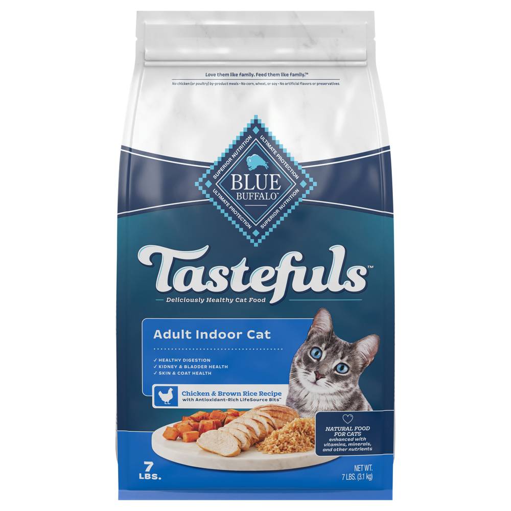 Blue Buffalo Indoor Health Chicken & Brown Recipe Natural Adult Food For Cats (7 lbs)