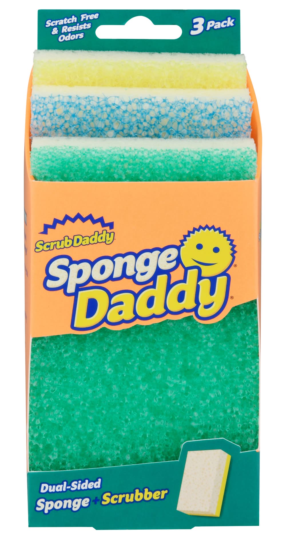 Scrub Daddy Sponge Daddy Dual Sided Sponge & Scrubber (3 ct)