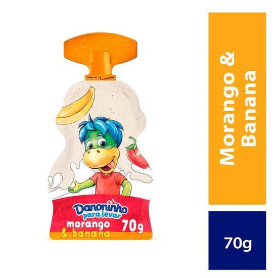 Danoninho iogurte infantil para levar sabor morango e banana (70g)