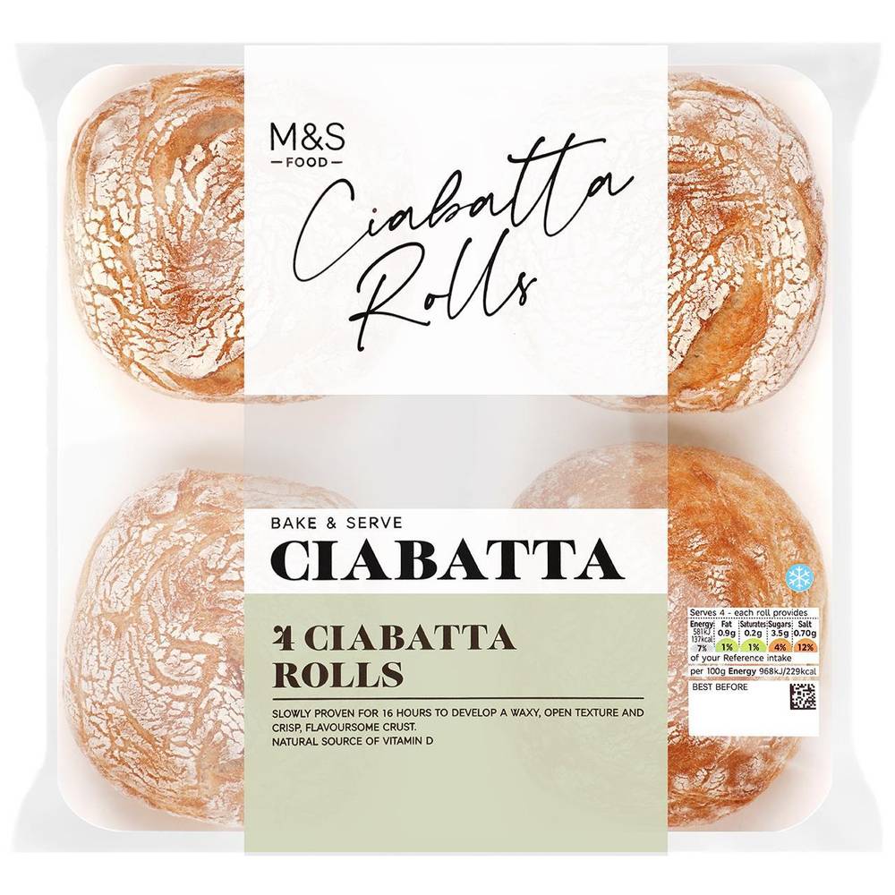 M&S Ciabatta Rolls (4 per pack)