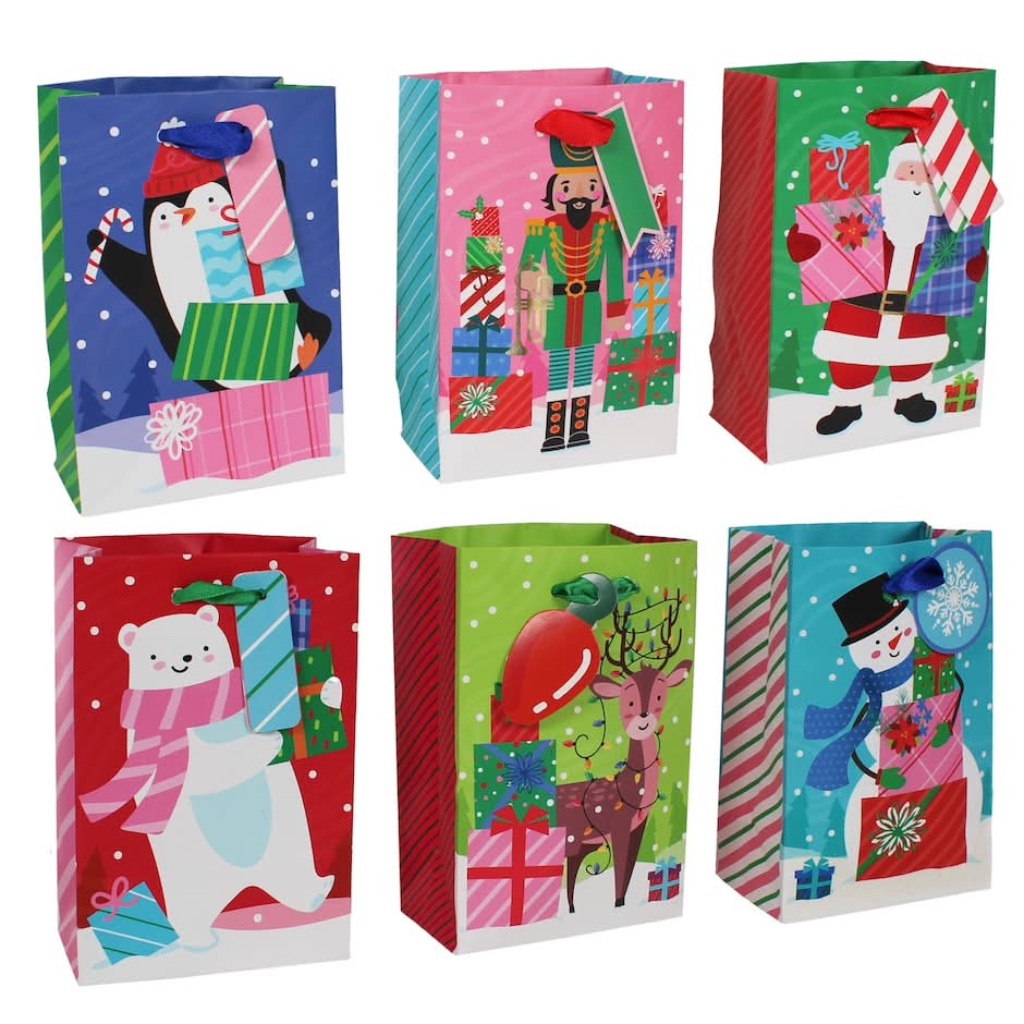 Christmas Whimsical Gift Bag, S, Assorted