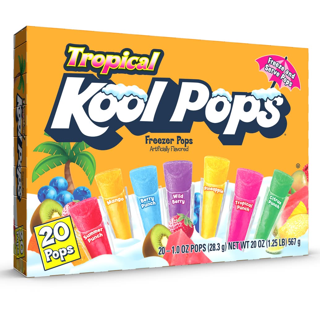 Kool Pops Tropical Freezer Pops, Assorted (20 oz, 20 ct)