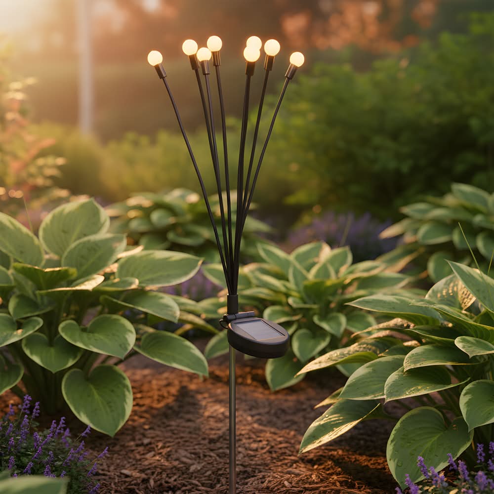 Harbor Breeze Firefly Black Solar LED Outdoor Path Light with Dusk-to-Dawn Sensor 3000-K