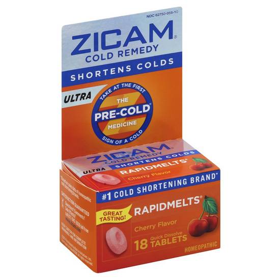 Zicam Rapidmelts Cherry Flavor Cold Remedy Tablets