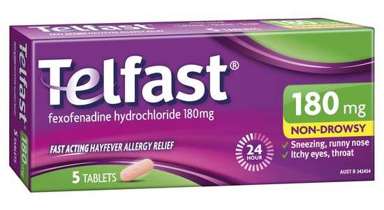 Telfast Hayfever Relief 180Mg 5pk