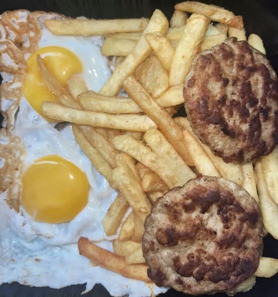 2 Eggs Any Style w Turkey Bacon or Turkey Sausage or Beef sausage