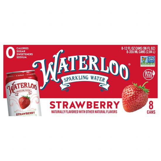 Waterloo Strawberry Sparkling Water (8 ct, 12 fl oz)