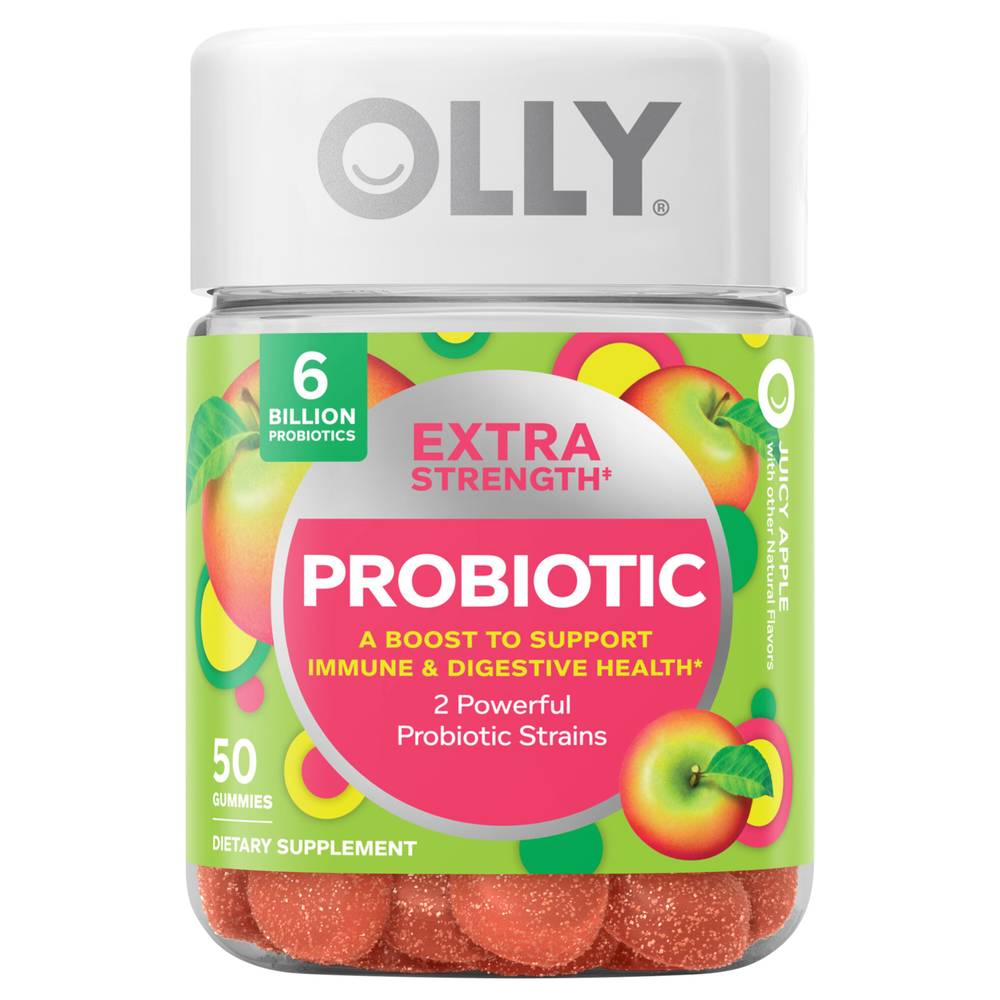 Olly Extra Strength Juicy Apple Probiotic Gummies (6.56 oz)