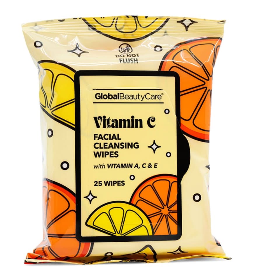 Global Beauty Care Vitamin-C Facial Cleansing Wipes (25 ct)