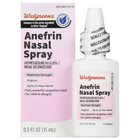 Walgreens Anefrin 12 Hour Maximum Strength Nasal Spray