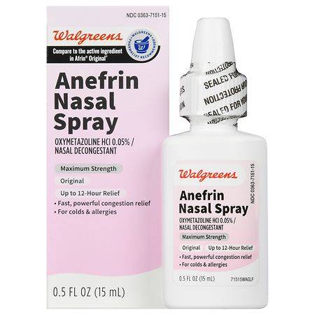 Walgreens Anefrin 12 Hour Maximum Strength Nasal Spray (1 oz)