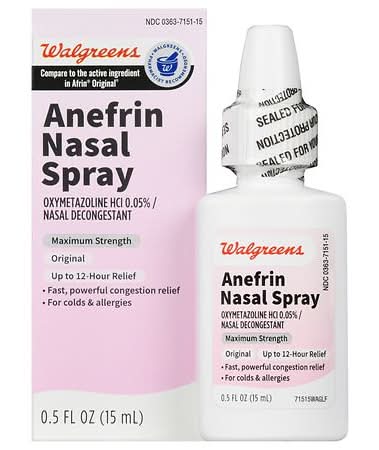 Walgreens Anefrin 12 Hour Maximum Strength Nasal Spray (1 oz)