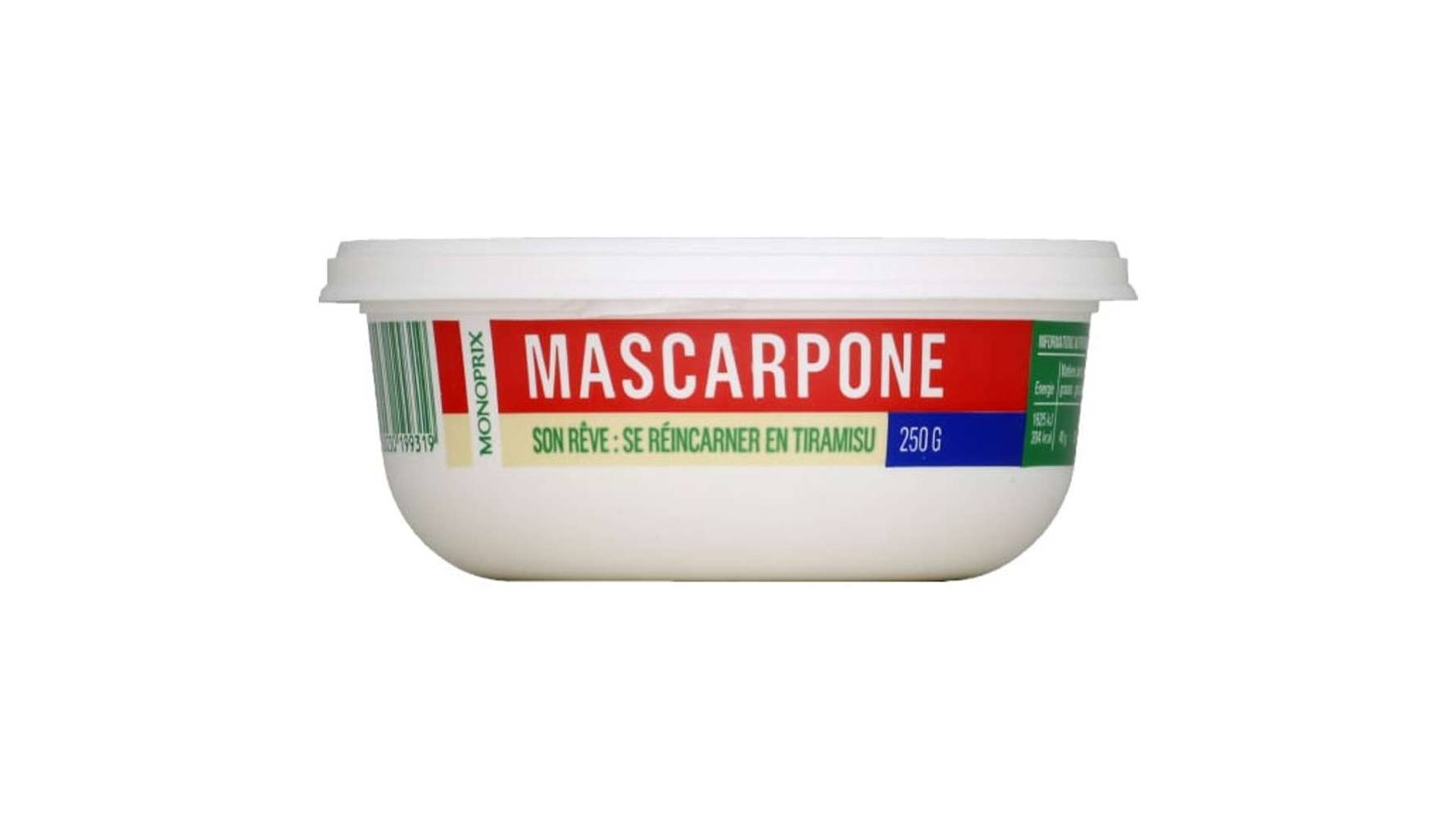 Monoprix Mascarpone Le pot de 250 g