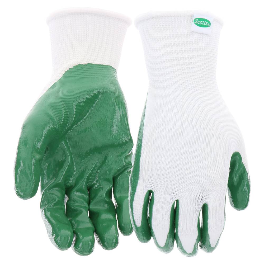 Scotts Large White Nitrile Dipped Rubber Gloves, (3-Pairs) | SC37120/L3P