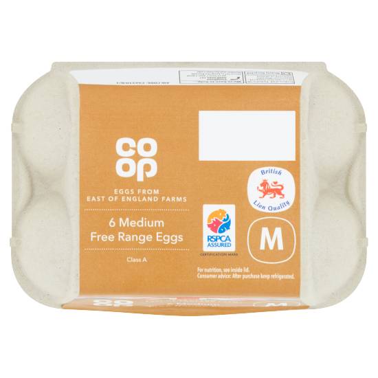 Co-Op 6 Medium Free Range Eggs