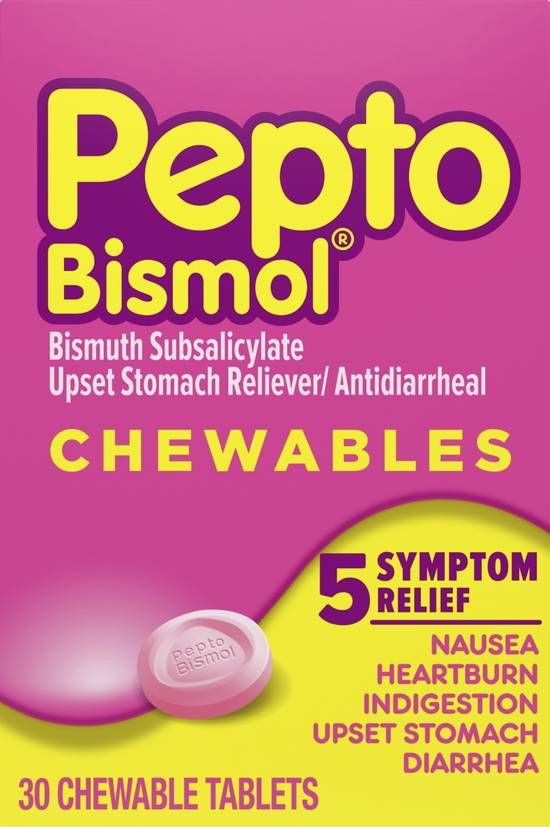 Pepto-Bismol Upset Stomach Relief Chewable Tablets (30 ct)