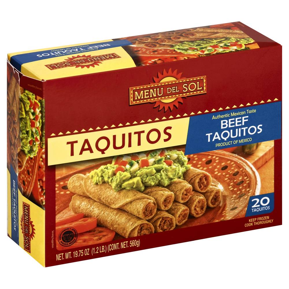 Menu Del Sol Beef Taquitos (20 ct)