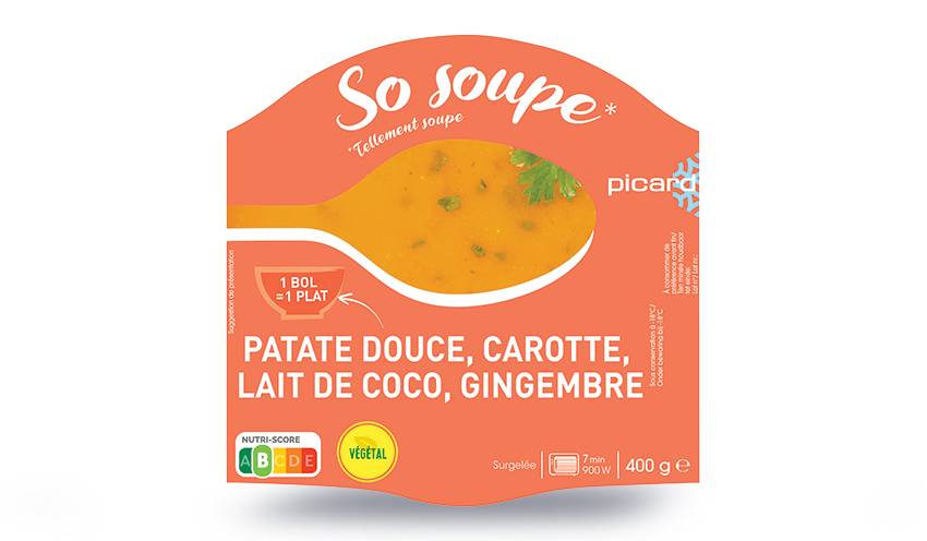 Soupe patate douce, carotte, lait coco, gingembre