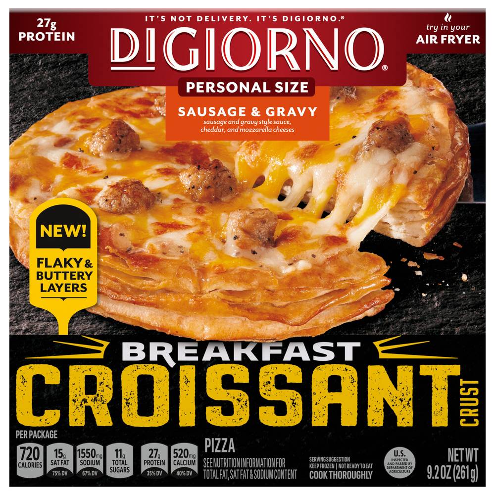 DiGiorno Breakfast Croissant Crust Pizza Sausage & Gravy, Cheddar-Mozzarella (9.2 oz)