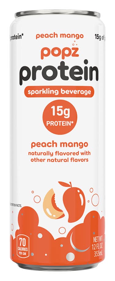 Summit Popz Peach Mango Flavored Protein Sparkling Drink