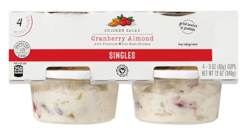 Park Street Deli Singles Mini Cup Chicken Salad, Cranberry Almond (4 x 3 oz)